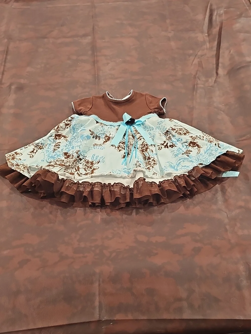 V Brown And Blue Rare Editions Dress Size 18 Months